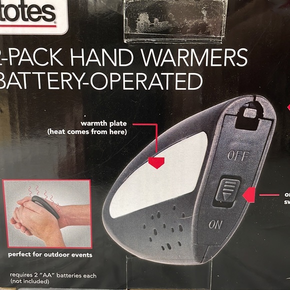 Totes 2-Pack Hand Warmers Battery Operated - Picture 2 of 3